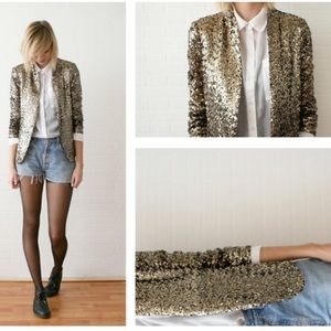 Zara gold sequined blazer